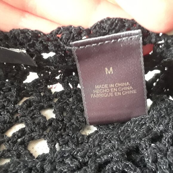 Liz Claiborne Silk Crochet Open Cardigan Top - Picture 7 of 9